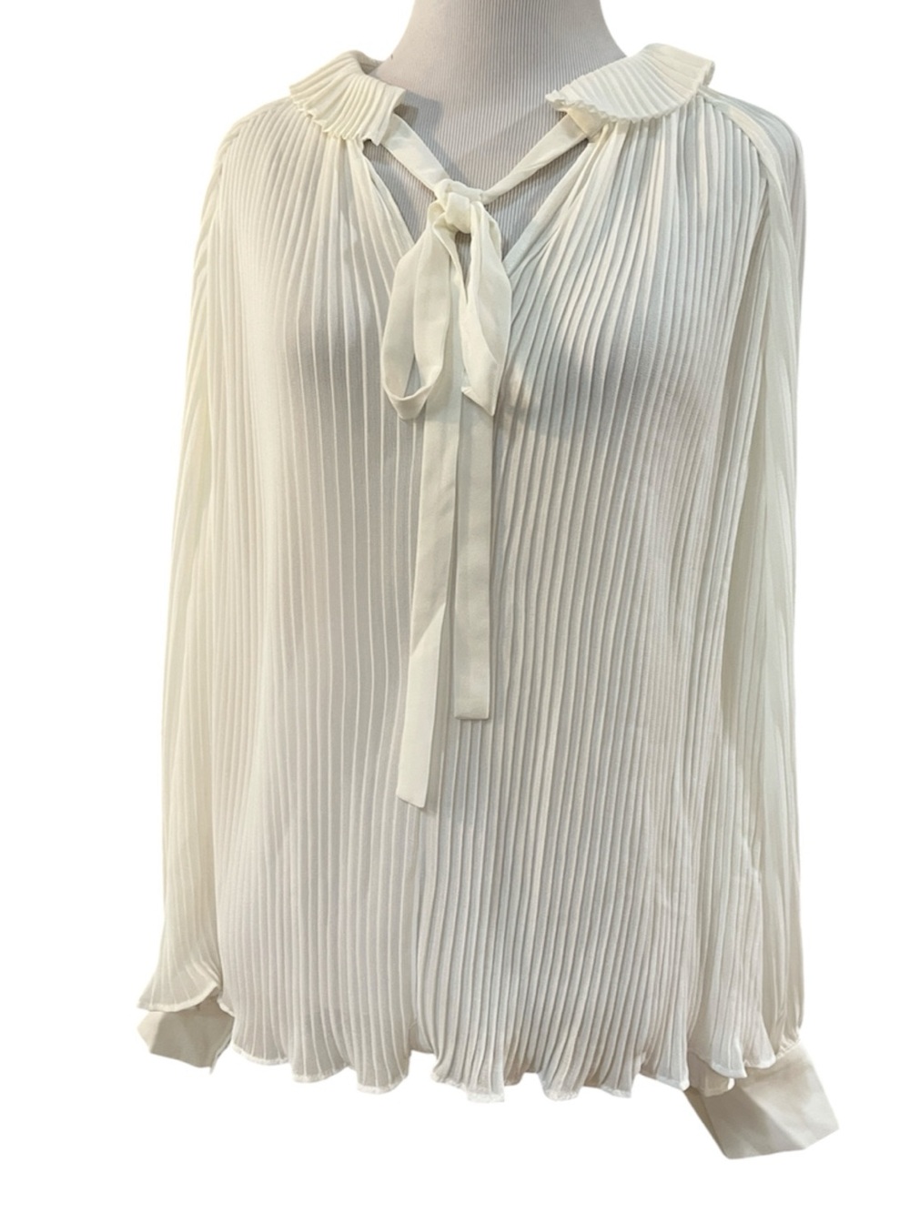 ENDLESS ROSE OVERSIZED PEASANT TOP WITH TIE FRONT BOW WHITE SIZE XS NEW WITH TAG